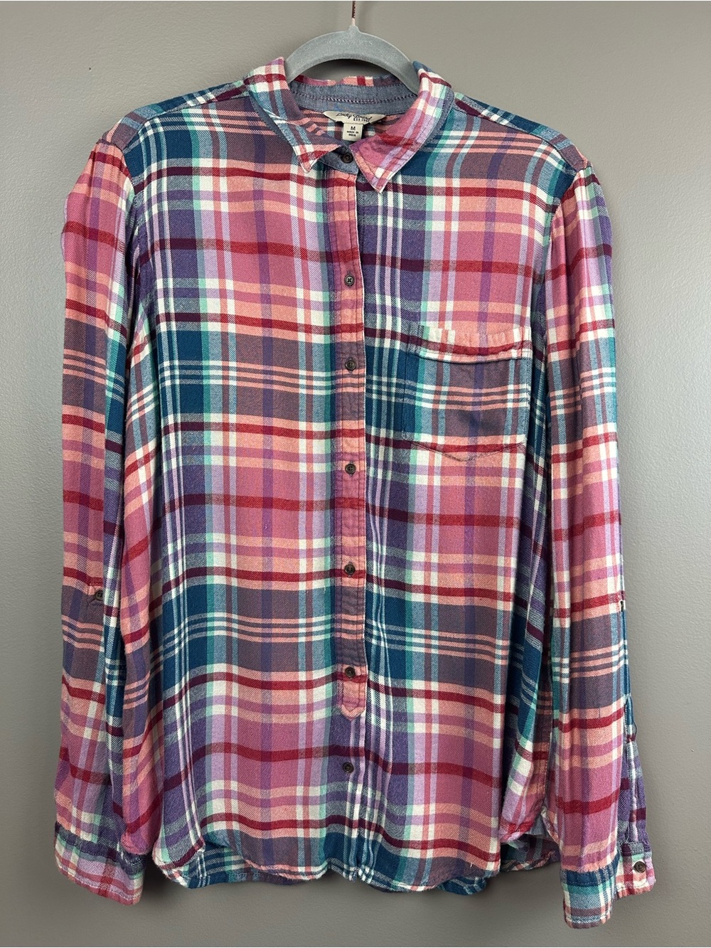 Lucky Brand Pink & Blue Plaid Button-Down Shirt